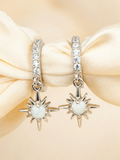 Celeste Halo Silver Drop Earrings