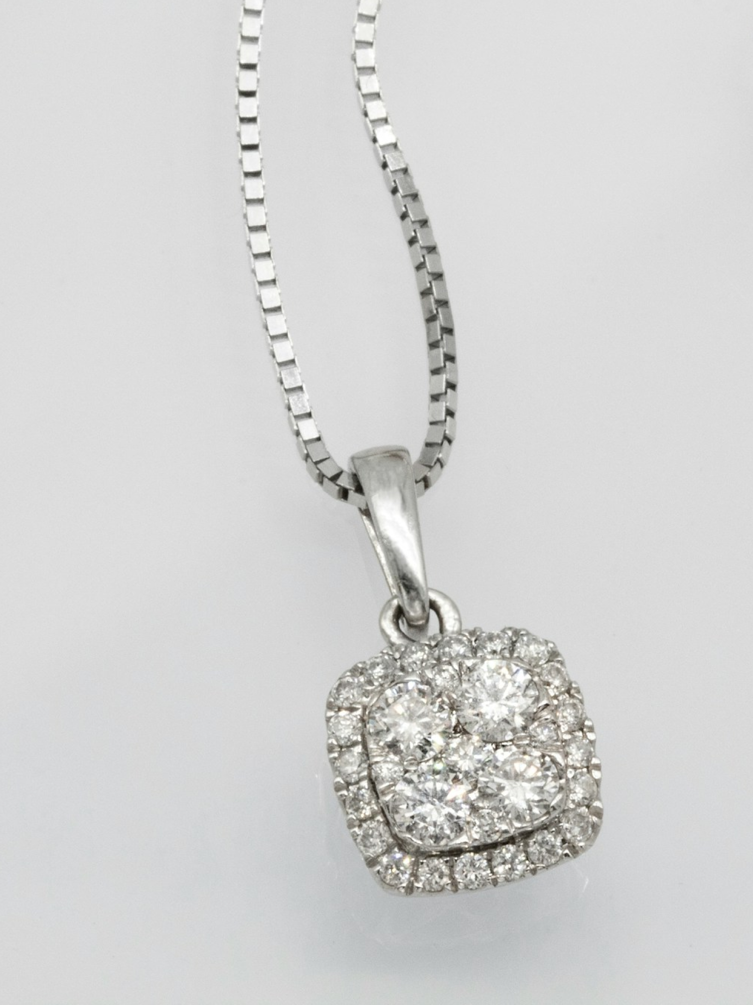 Lunara Pavé Silver Pendant Necklace