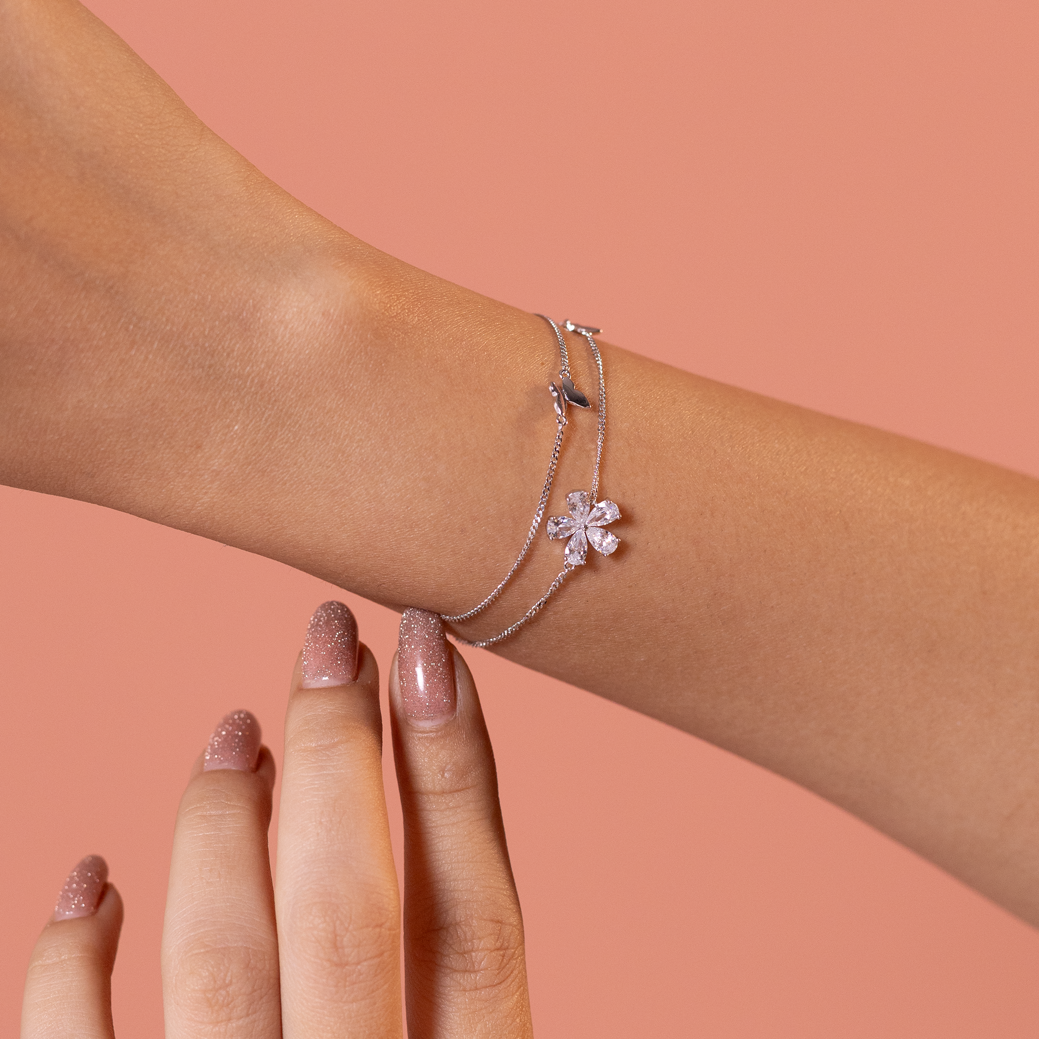 Floral and Butterfly Bracelet