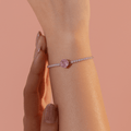 Pink Solitaire Tennis Bracelet