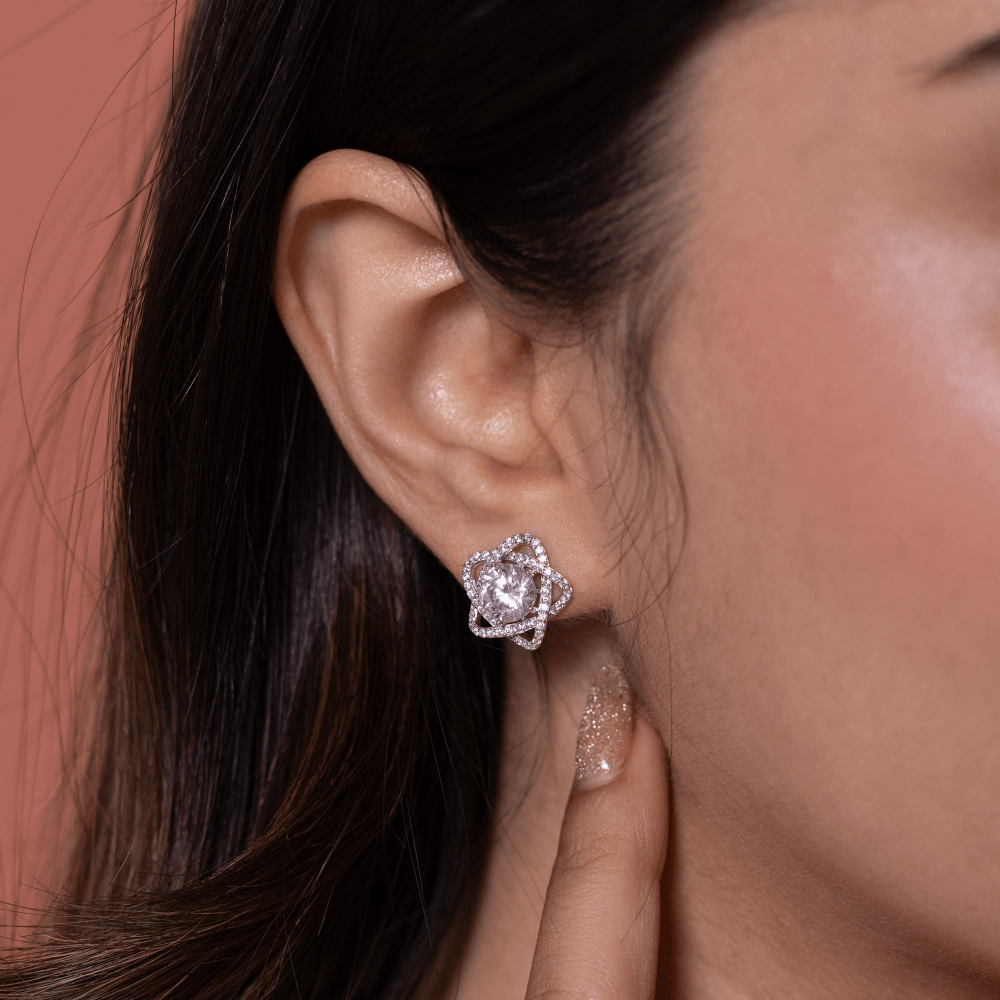 Stellar Halo Stud Earrings - Onira Jewels