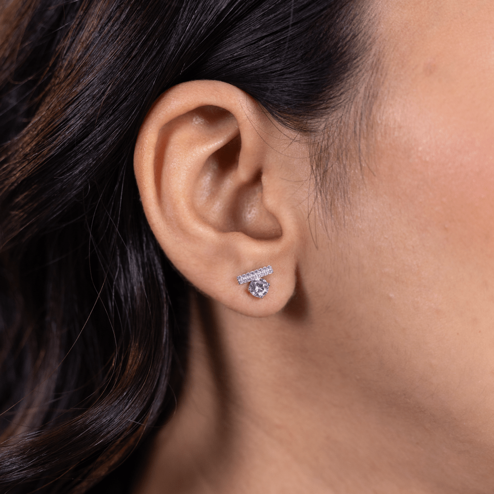 Linear Bar Drop Stud Earrings - Onira Jewels