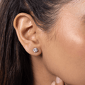 Cushion Halo Stud Earrings - Onira Jewels