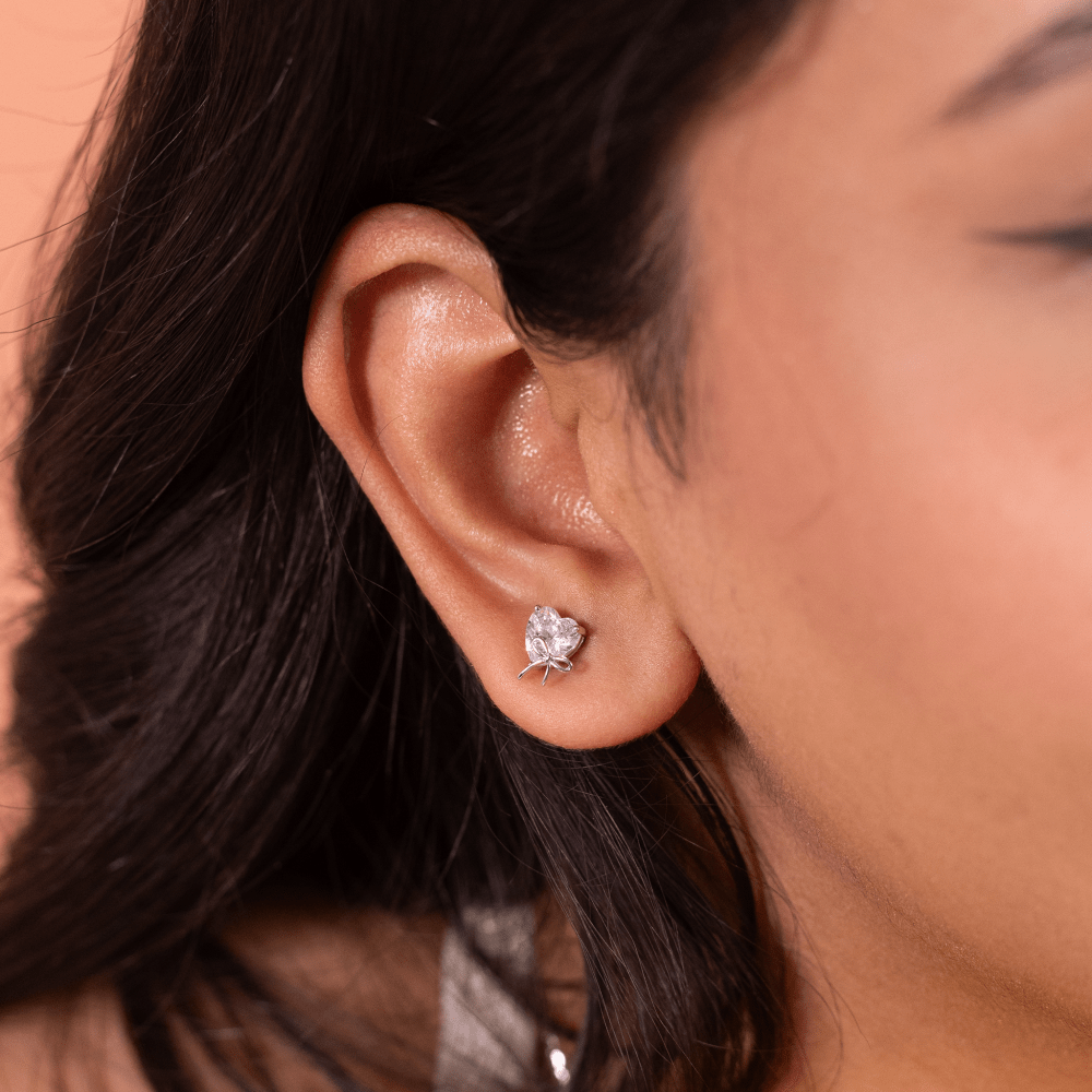 Sweetheart Bow Stud Earrings - Onira Jewels