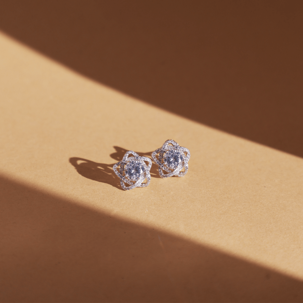 Stellar Halo Stud Earrings - Onira Jewels