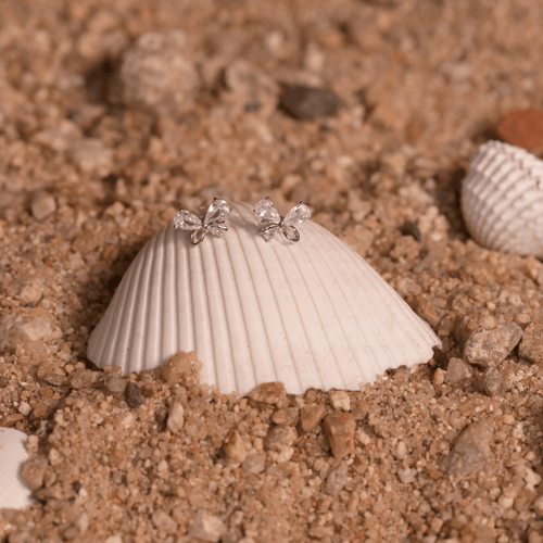 Bow Crystal Stud Earrings - Onira Jewels