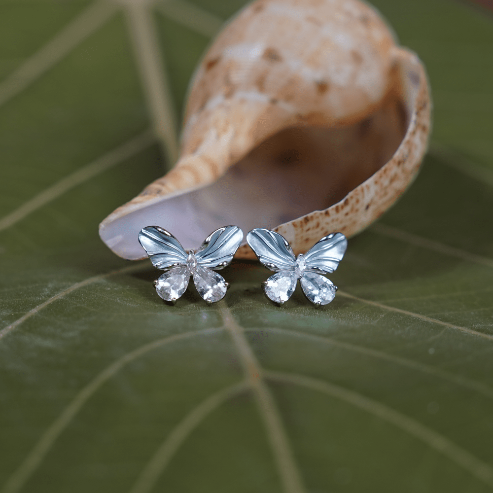 Butterfly Glow Stud Earrings - Onira Jewels