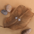 Ivory Clover Pearl Stud Earrings - Onira Jewels
