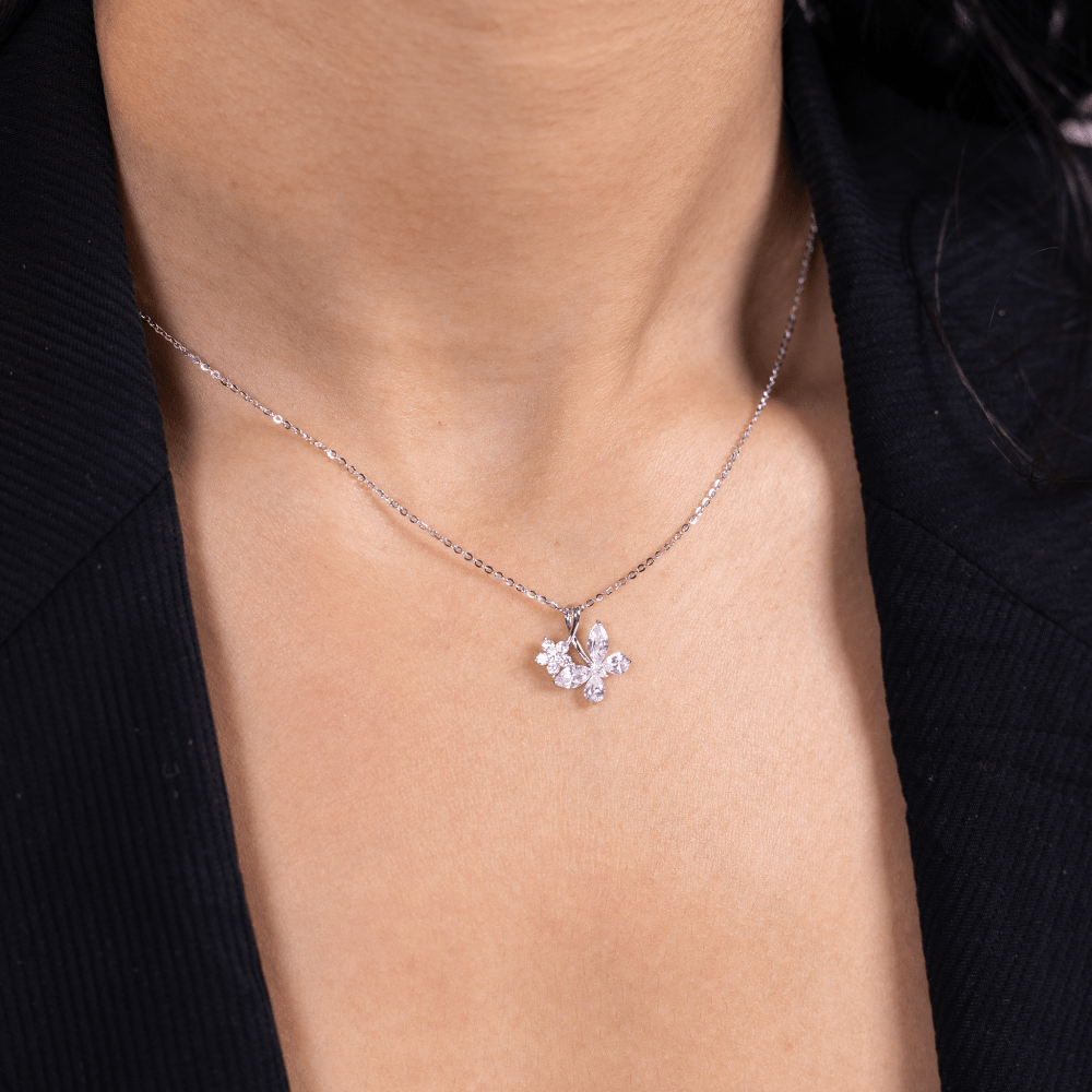 Floral Spark Pendant Necklace - Onira Jewels