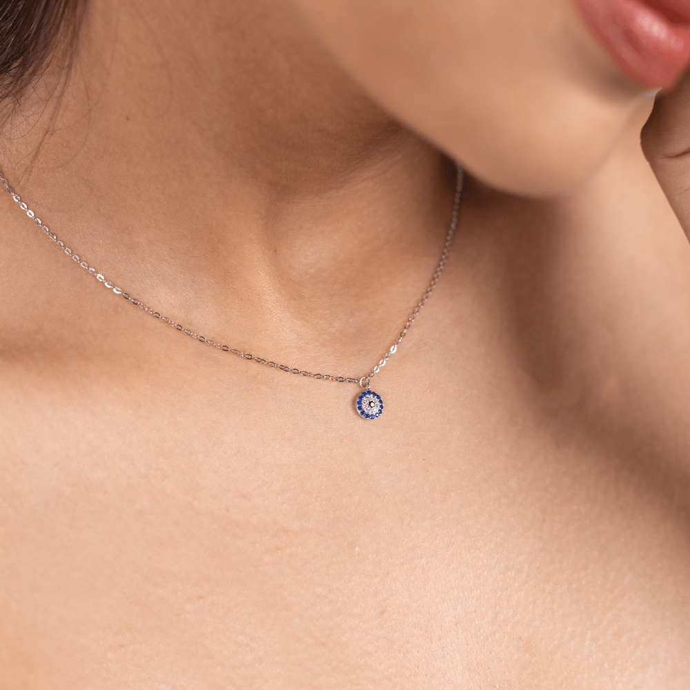 Blue Evil Eye Necklace - Onira Jewels