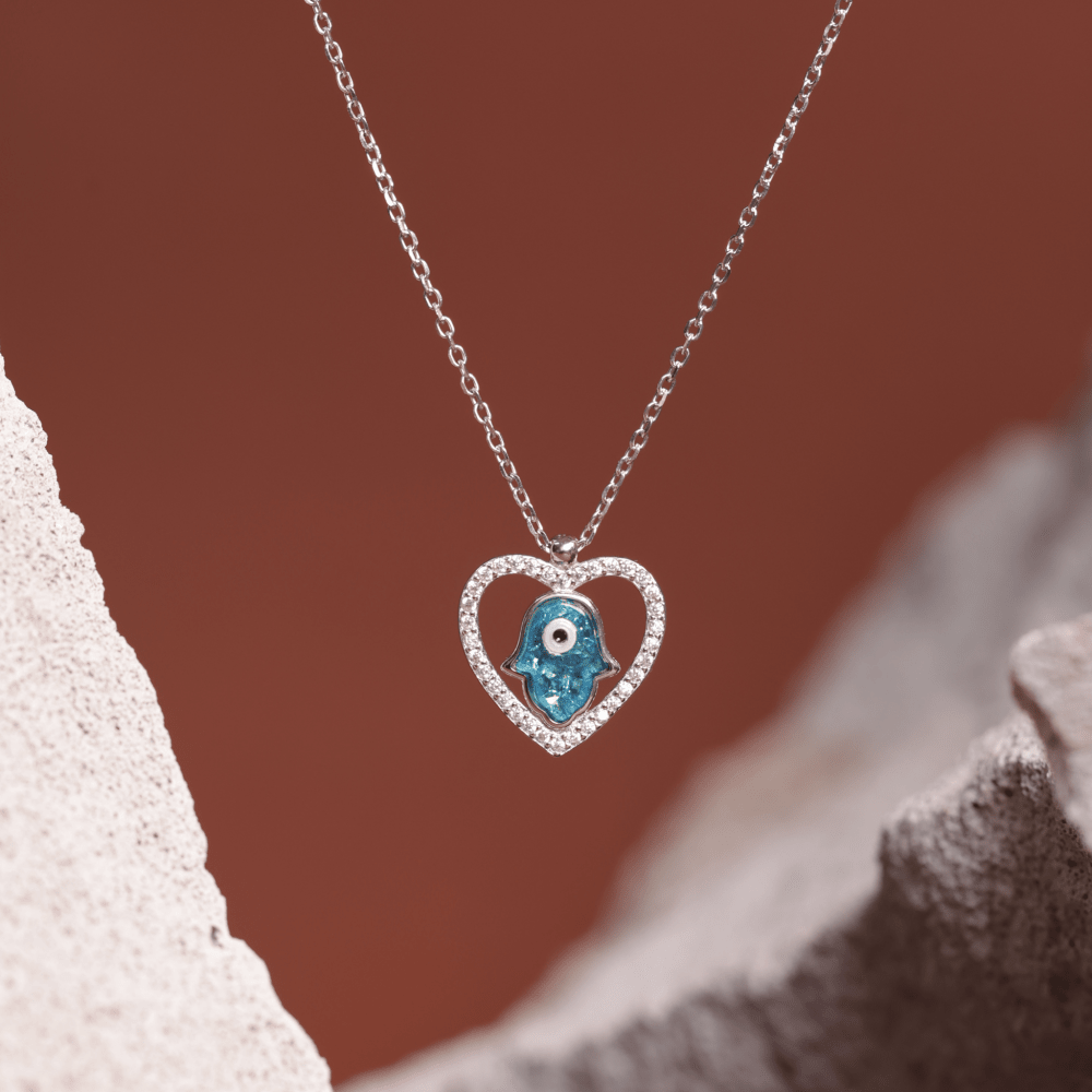 Evil Eye Heart Necklace - Onira Jewels