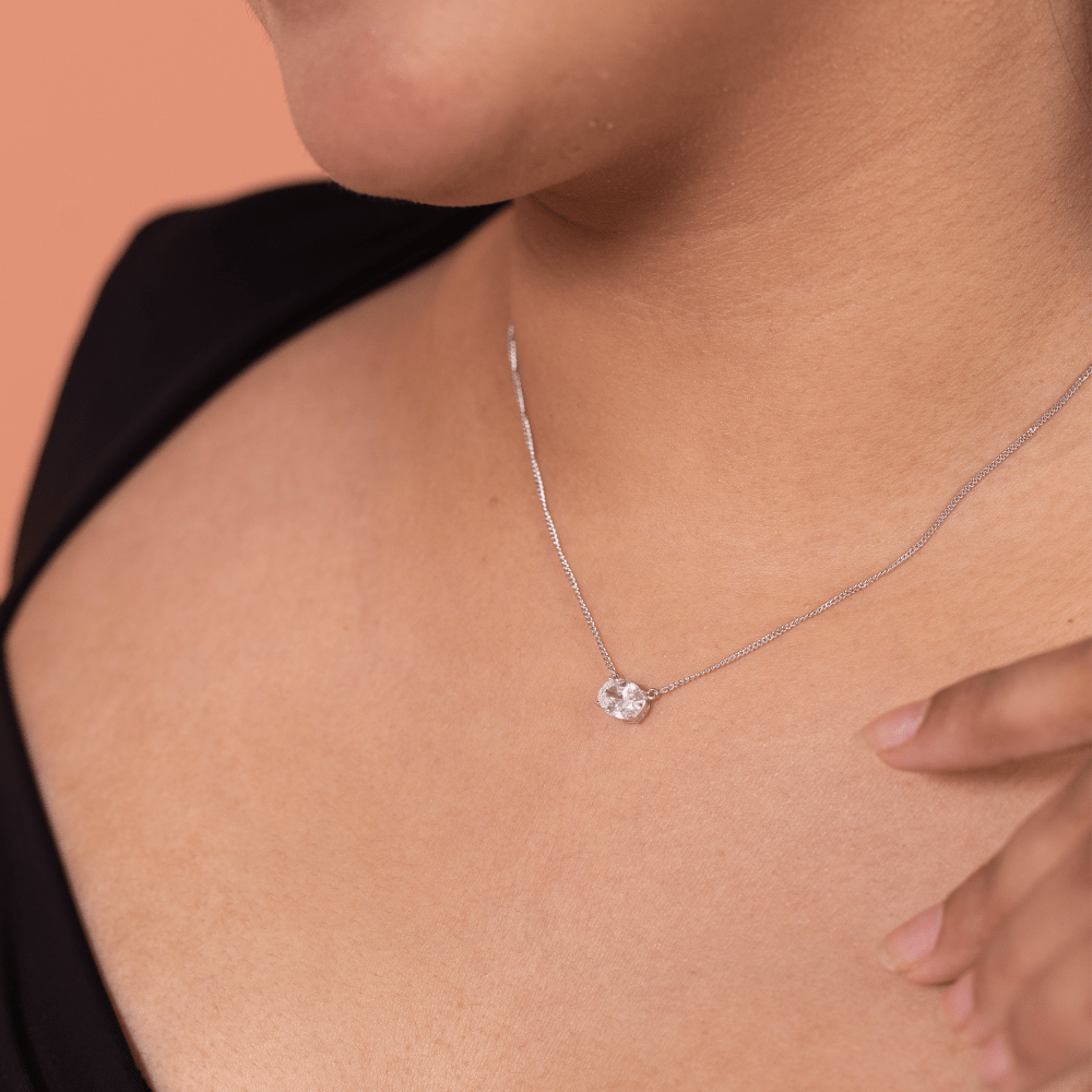 Minimal Round Solitaire Necklace - Onira Jewels