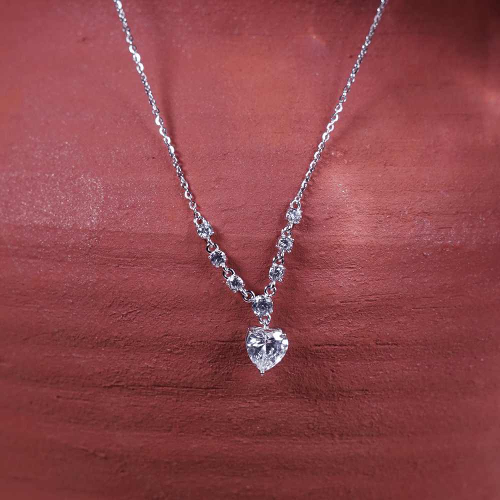 Heart Drop Cluster Necklace - Onira Jewels