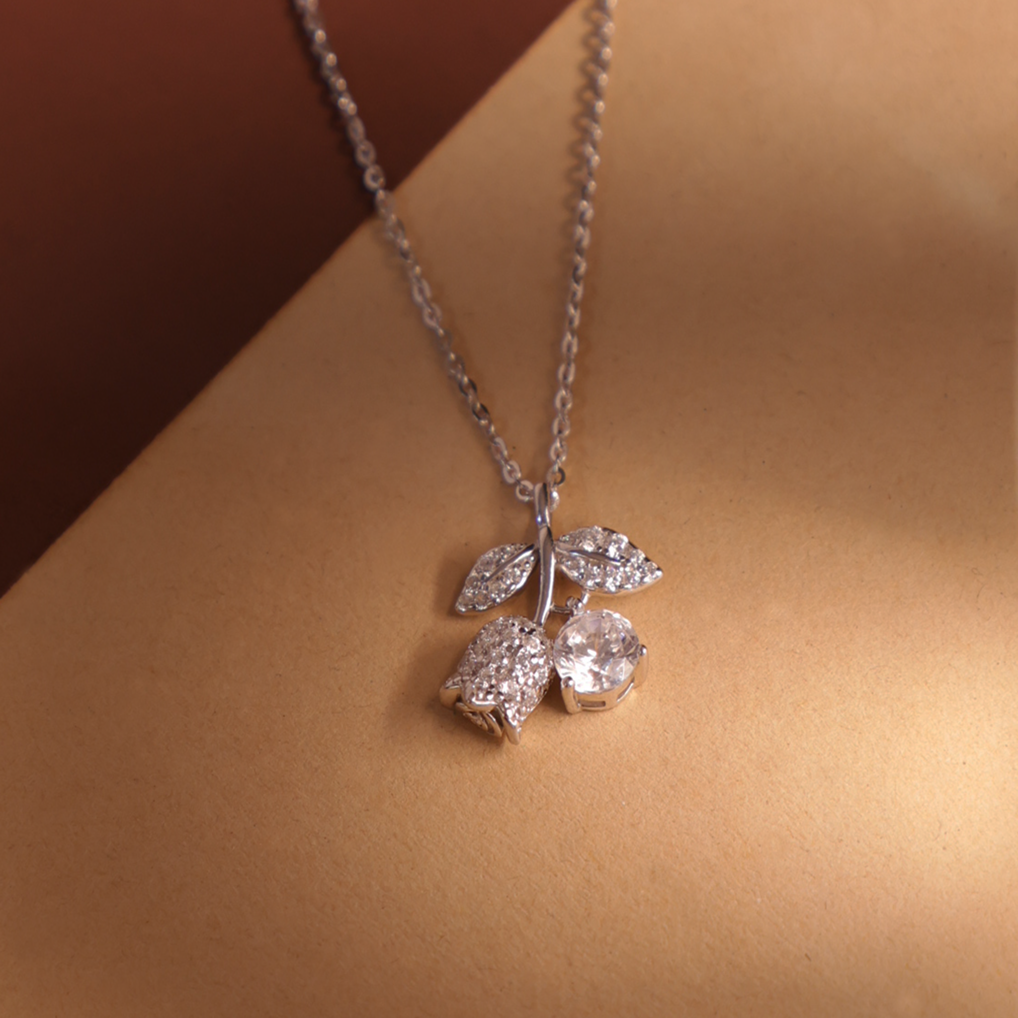 Cherry Glow Pendant Necklace