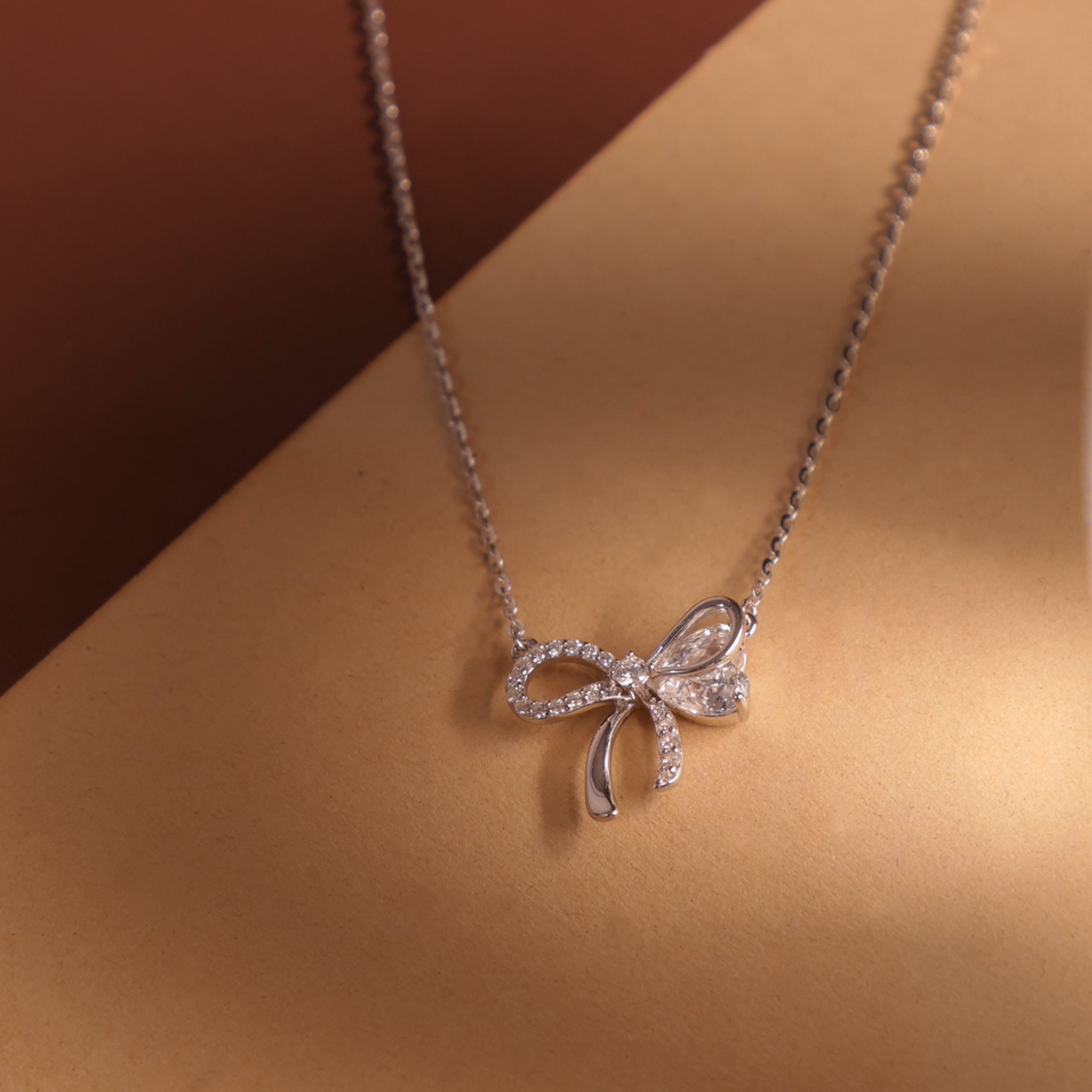 Infinity Bow Pendant Necklace