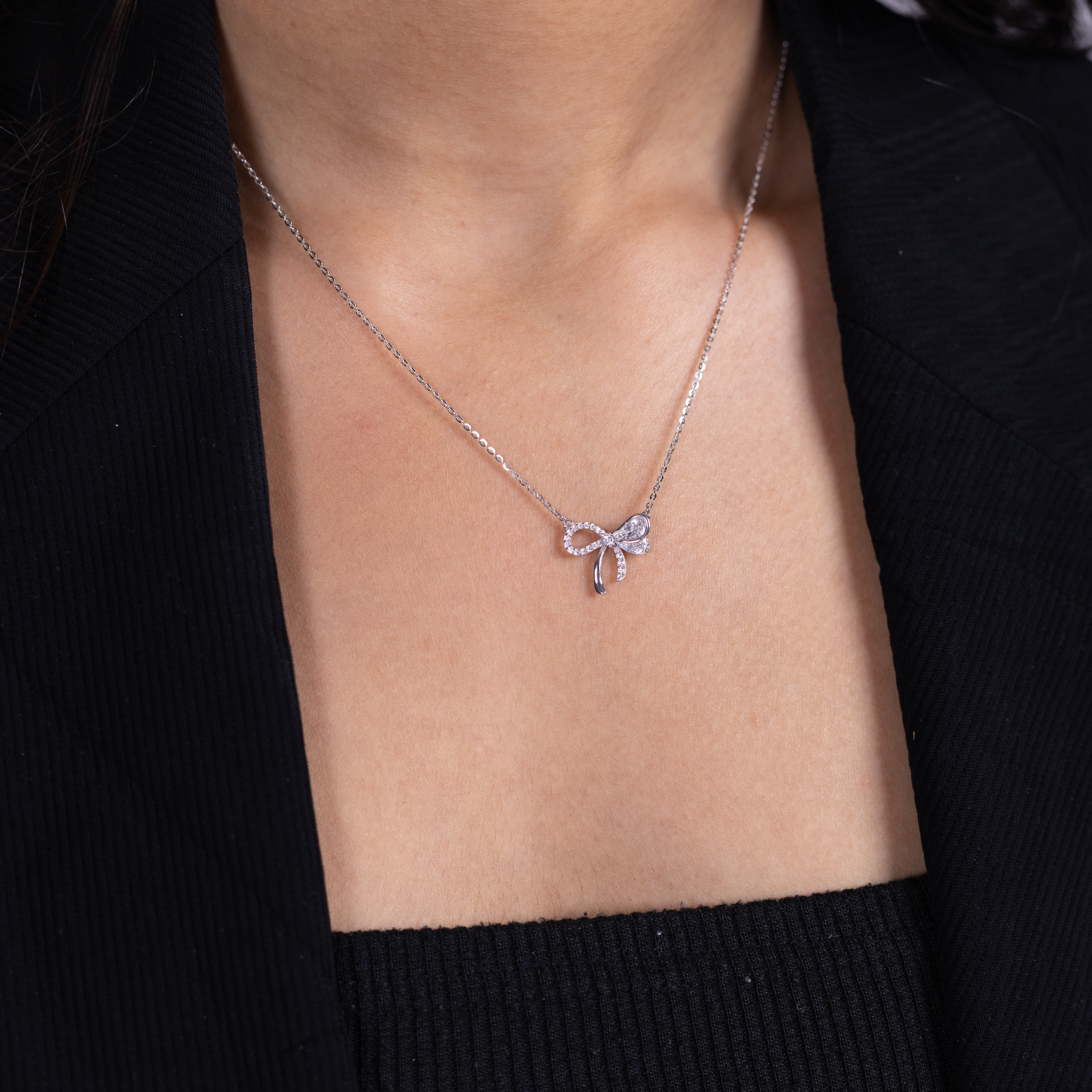 Infinity Bow Pendant Necklace