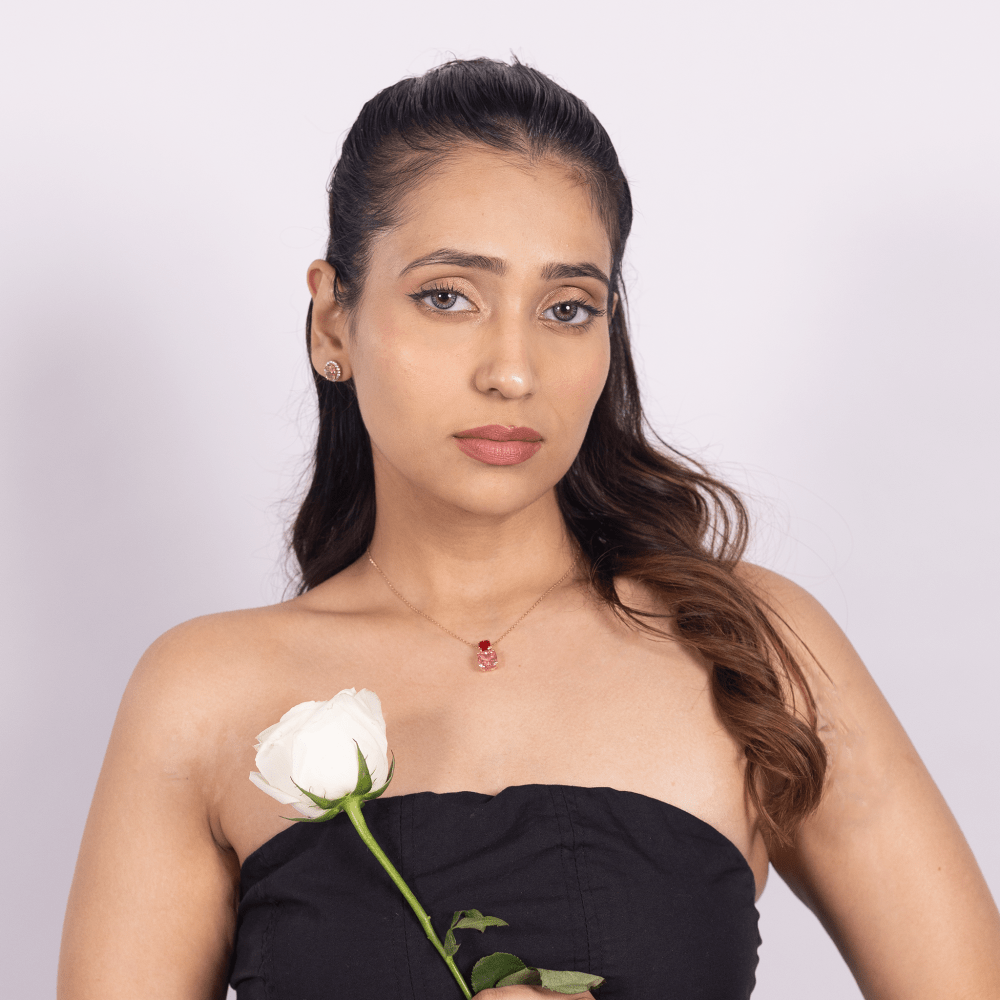 Rose Duo Drop Necklace - Onira Jewels