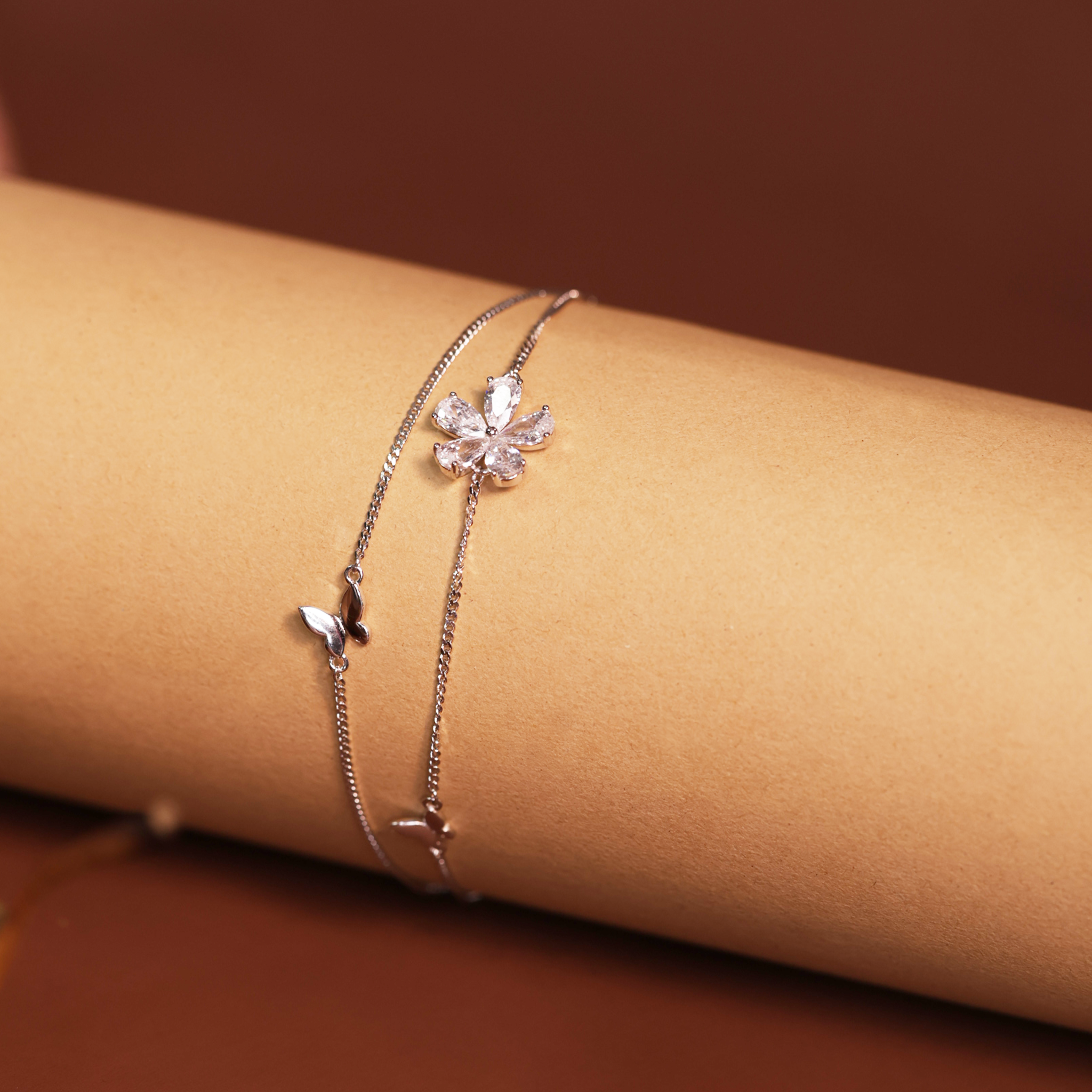 Floral and Butterfly Bracelet