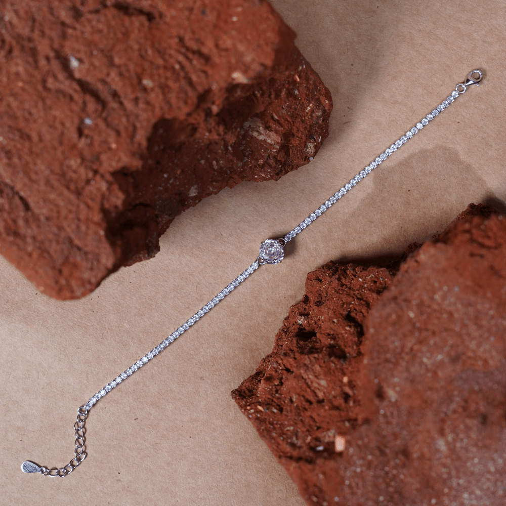 Pink Solitaire Tennis Bracelet