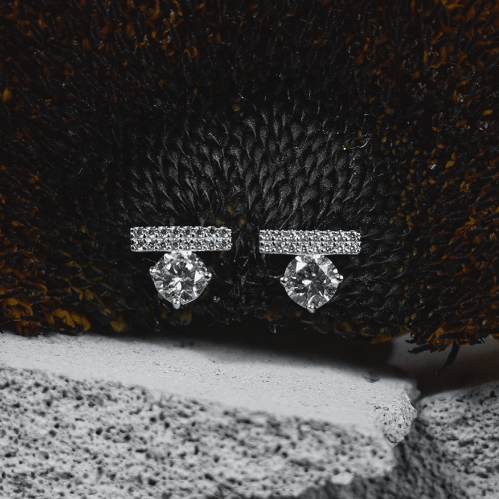 Linear Bar Drop Stud Earrings - Onira Jewels