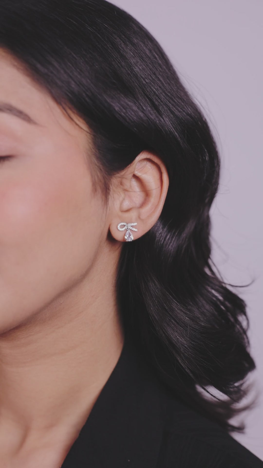 Bow Drop Sparkle Earrings