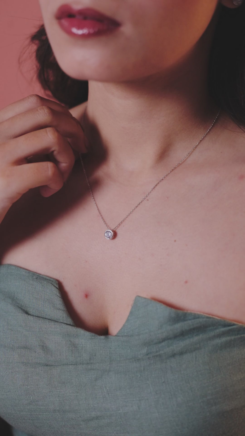 Solitaire Bezel Necklace