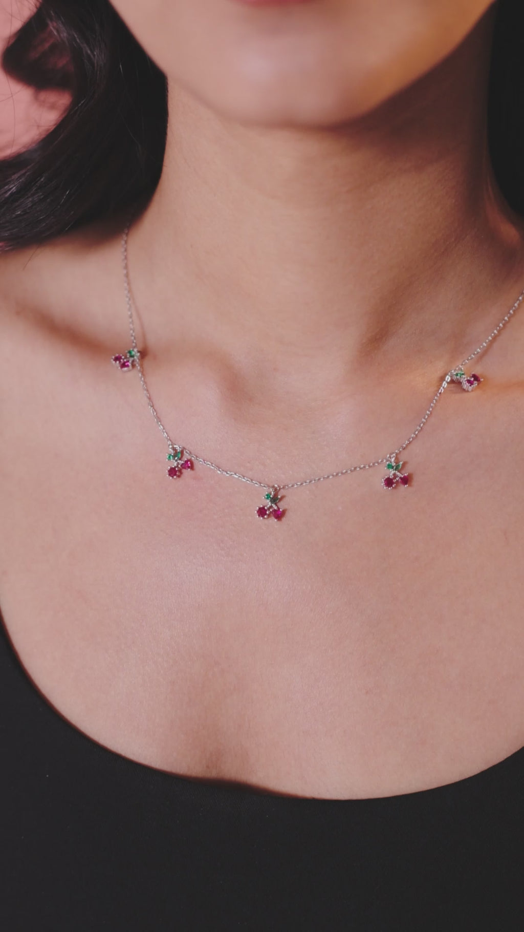 Cherry Blossom Charm Necklace