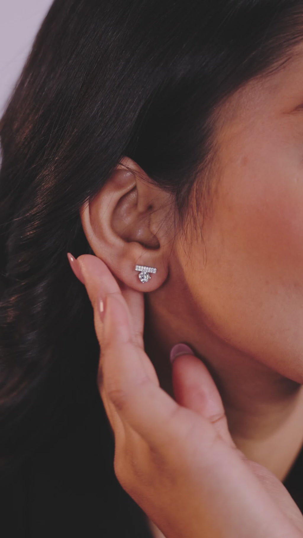 Linear Bar Drop Stud Earrings