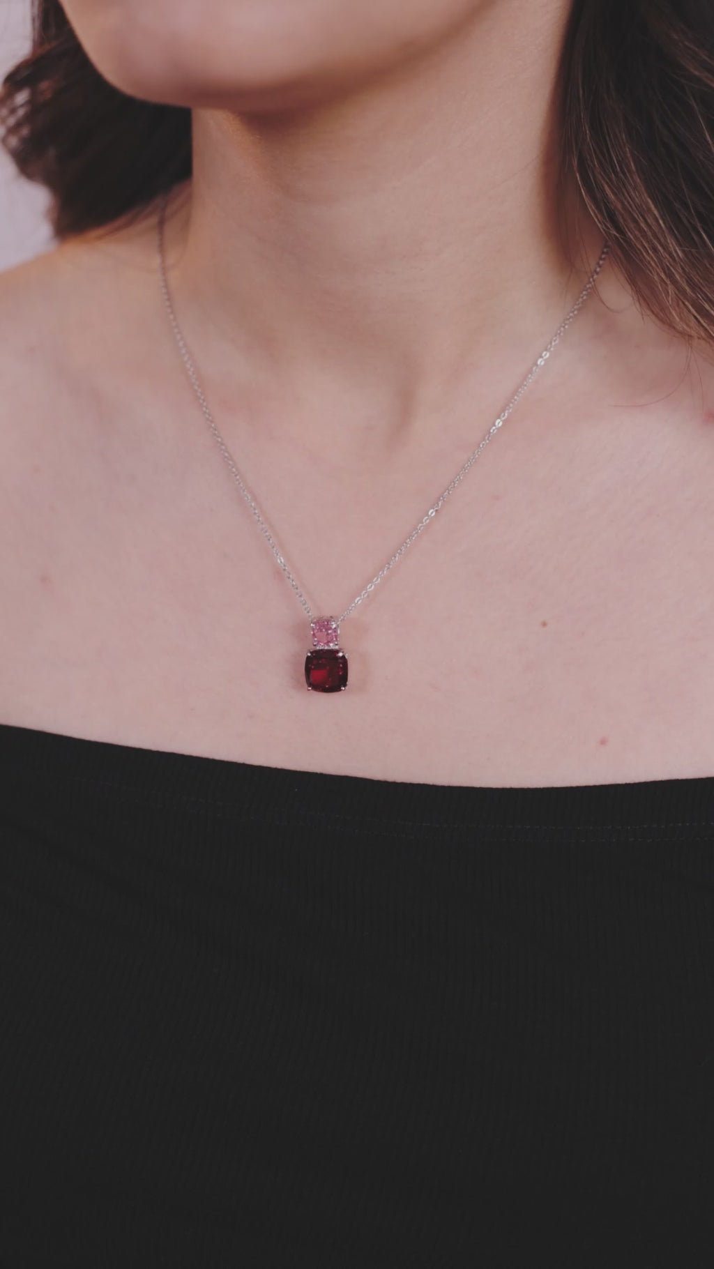 Dual Stone Pendant Necklace