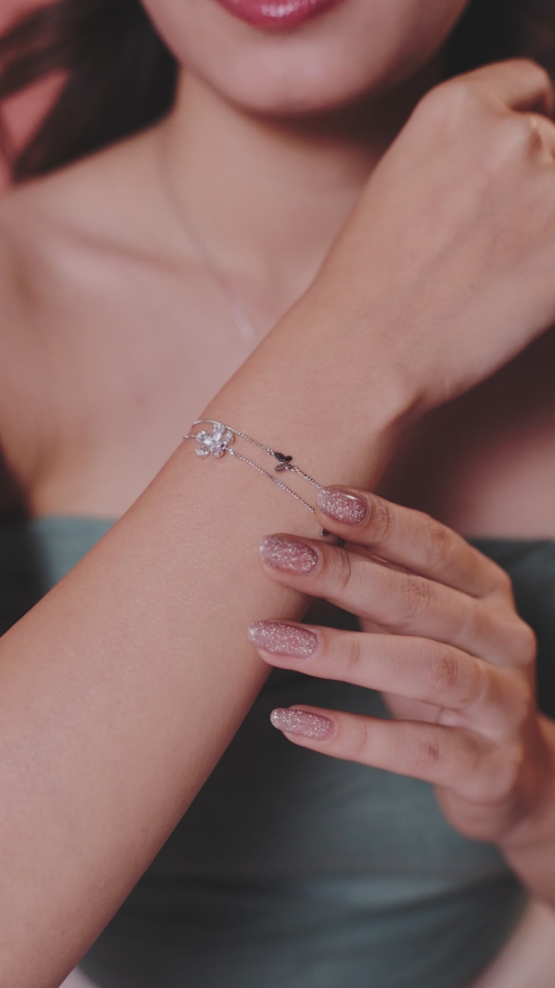 Floral and Butterfly Bracelet