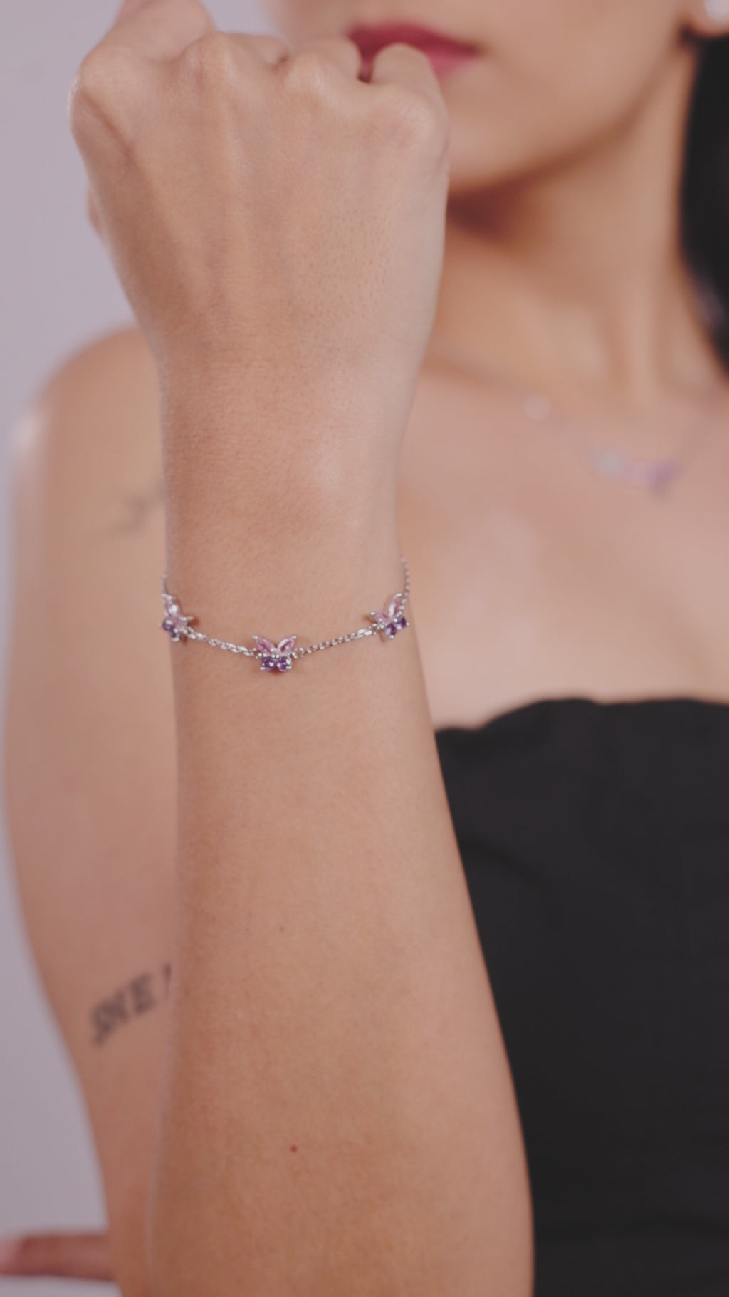 Blush Butterfly Charm Bracelet