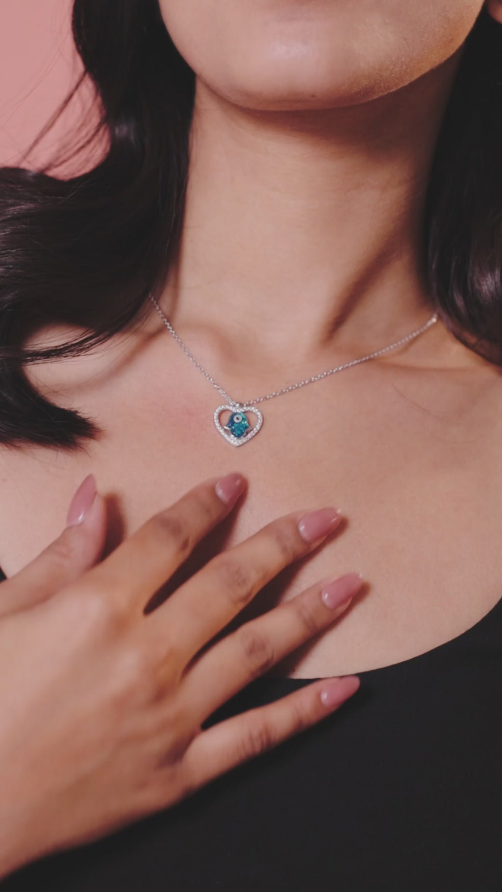 Evil Eye Heart Necklace