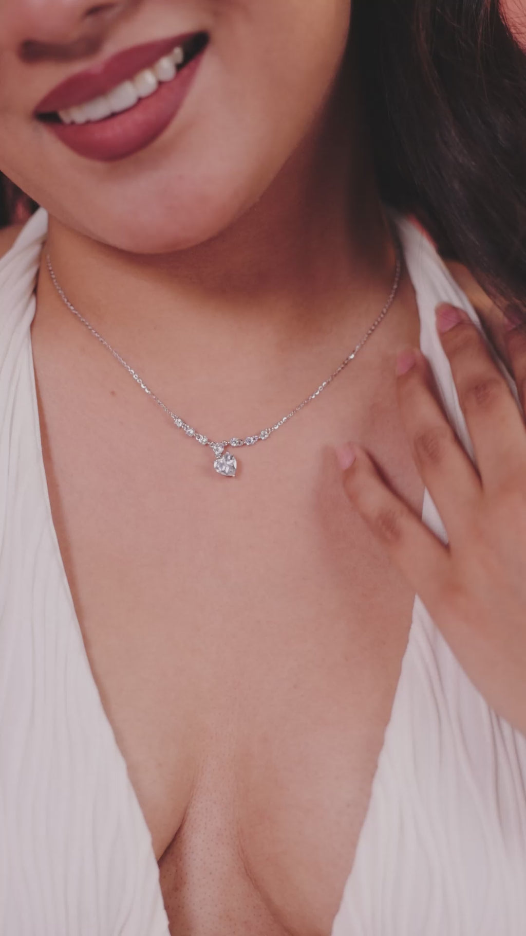 Heart Drop Cluster Necklace
