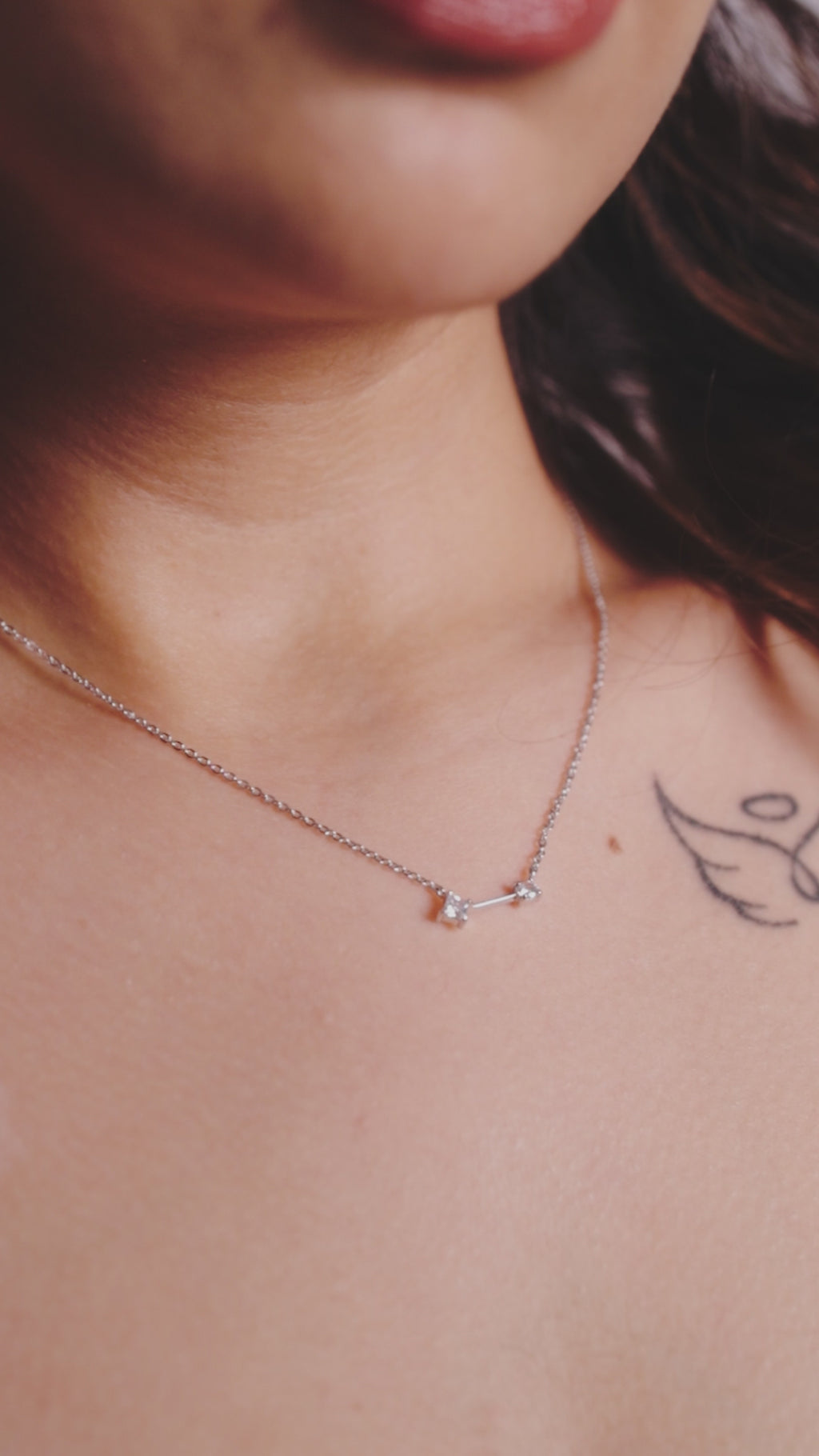 Twin Spark Drop Necklace